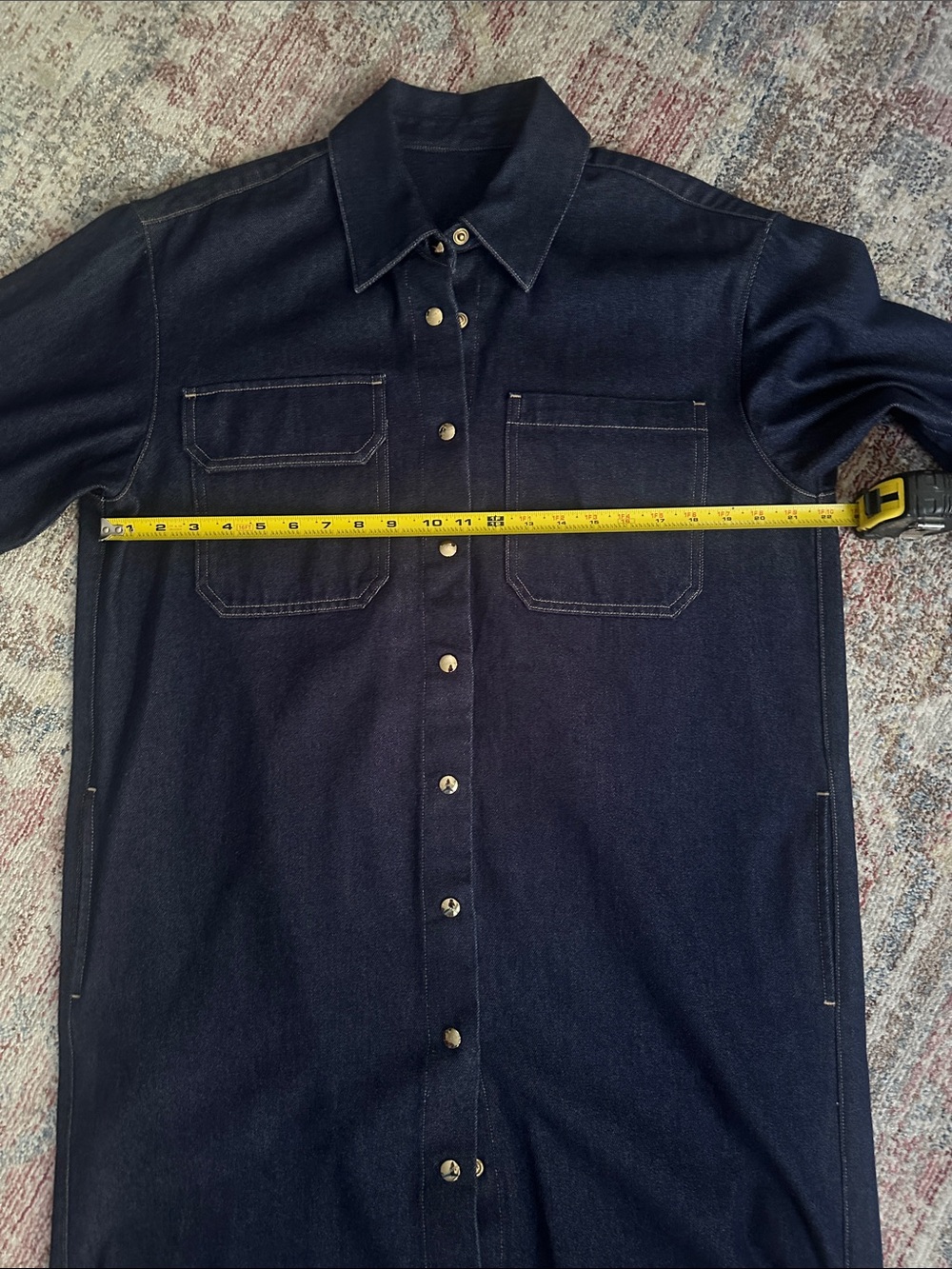 Goldsign Dark Indigo Denim Shirt Dress - Picture 9 of 11